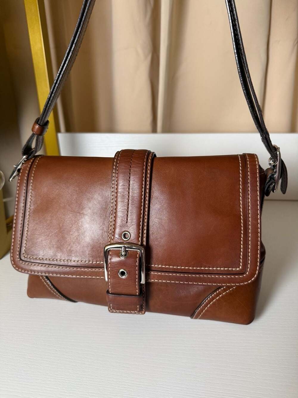 Vintage Coach Legacy Leather Buckle Shoulder Bag